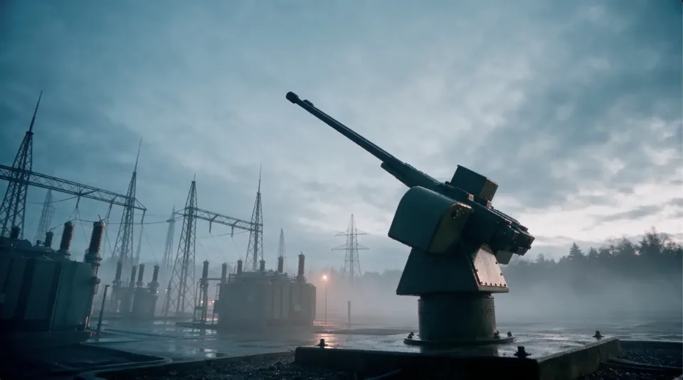 BLITZFALL Cannon — 3D render, on site